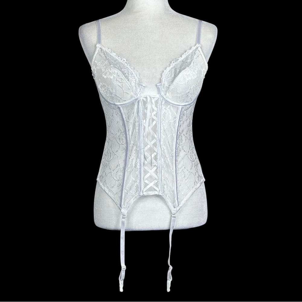 Shirley Of Hollywood Corset Bustier Large Bridal  Wedding Whimsagoth Lace Up